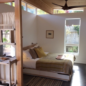 Guests are surprised at how roomy the Modern-Shed guest house really is.