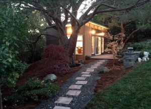 This 14' X 24' backyard art studio offers solitude while painting. 