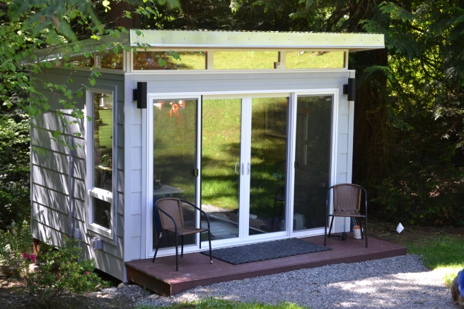 This 10' by 12' Modern-Shed is used as a home office in the greater Seattle area.